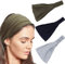 Generse Breites Stirnband Grau Elastische Haarschals Weich Laufende Yoga Haarbänder für Frauen und Mädchen (3er Pack)