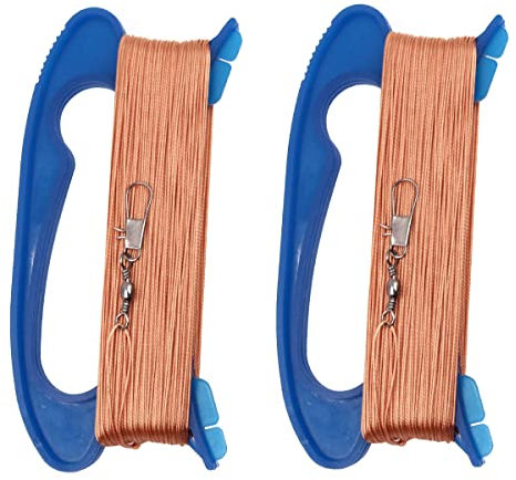 Hsthe Sea Kite Reel with Wrapping Board and 100 m Flying Line Pack of 2 (Blue)