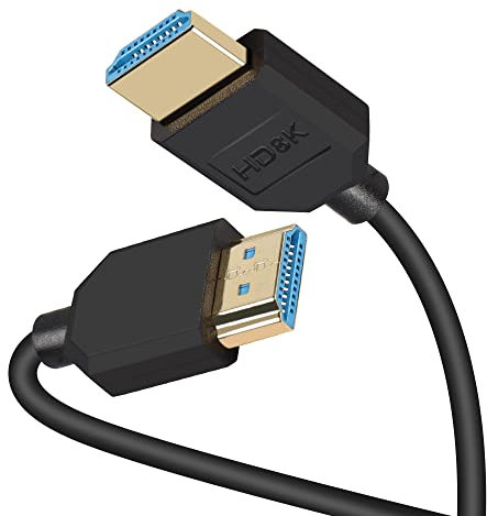 Kurzes 8K HDMI 2.1 Kabel, PNGKNYOCN 1FT/0.3M Ultra High Speed 48Gbps HDMI-Kabel, unterstützt 8K @ 60Hz, 4K @ 120Hz, dynamisches HDR, eARC für TV PS5 VR Monitor RTX 3090 und mehr