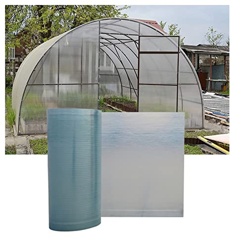 GOCHUSX Polycarbonat-Dachbahn, Regenfeste Tageslichtpaneele, Transparenter Isolierschirm, Für Oberlichter, Gewächshaus, Zuschnitt (Farbe : Clear-1mm, Größe : 1x20m)