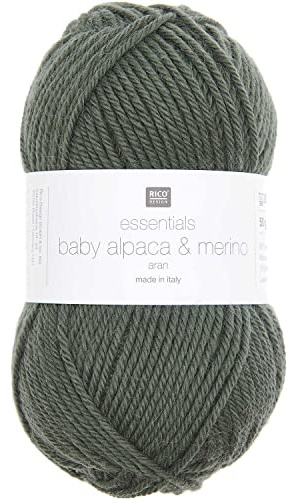 Rico Design Essentials Baby Alpaca & Merino Aran aus Baby Alpakawolle und Merinowolle (07 efeu)