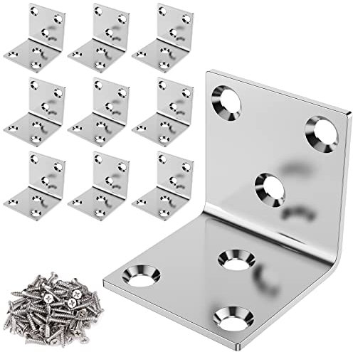 VOCIBO® 10 Stück Winkelverbinder, Metallwinkel 90 grad 40X40X40mm Edelstahl, Winkel klein Mit Schraube für Anbau Winkel Bracket Möbel Tabelle Stuhl Bücherregal