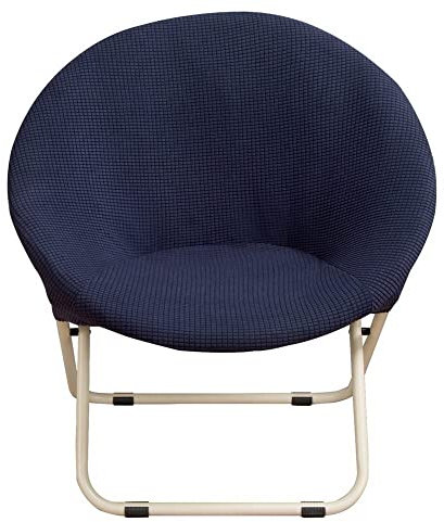 HANASE 1PC Round Saucer Chair Cover Spandex Chair Cover Moon Sauce Chair Protector Round Camping Chair Covers,Navy