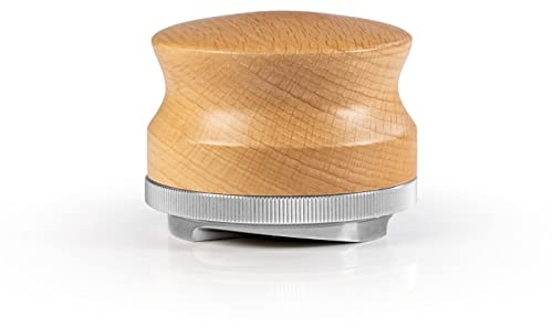 BEEM Leveler Buche/Edelstahl - 58 mm | Robuster Kaffeeverteiler mit ergonomischem Griff aus Buche | Zur Mahlgutverteilung vor dem Tampern | Für Siebträgermaschinen mit Mahlwerk