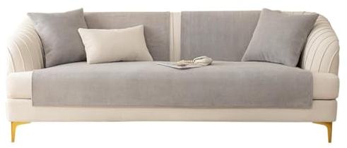 WULTNICEW Sofa Überzug l Form ecksofa Sofabezug 2/3/4 Sitzer Sofaschoner rutschfest Sofa/Couch Überwurfdecke Sofaschutz Katze/Hunde (Grau, 70X70cm)