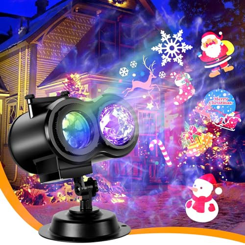 HAKUTA Proiettore di Natale per Halloween, proiettore a LED con 16 diapositive e telecomando per Natale, Capodanno, compleanno, Halloween, giorno del Ringraziamento