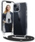 OLEPHY Handykette für iPhone 15 Hülle mit Band - Necklace Handyhülle mit Schnur - Transparente Case zum Umhängen mit Verstellbarem und Demontage Umhängeband, Schwarz