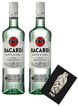Bacardi 2er Set Carta Blanca 2x 0,7L (37,5% Vol) Superior white Rum- [Enthält Sulfite]