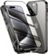 LIUKM Hülle für iPhone 15 Pro Max Magnetische Adsorption Handyhülle 360 Grad Stoßschutz Vorne hinten Gehärtetes Glas Schutzhülle Metallrahmen Case - Schwarz