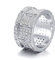 Lieson Freundschaftsringe Herren, Weißgold Ring Herren 585 14K Breit Ring Geometrisch Rund Moissanit Ring Verlobung Weißgold Gr. 69 (22.0)