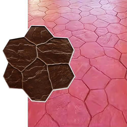 NUNETH Brown Concrete Stamps Mats, 31x31 Realistic Concrete Mold Slate Texture Pattern, Concrete Stamping Mats for Walls/Floors, Cement DIY Imprint Tools (Color : 4PCS)