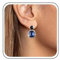 Aneneiceera Vintage Zafiro Oscuro Pendientes Cuadrados Azul CZ Cristal Colgantes Corte Cuadrado Boda Rhinestone Gota Joyas Para Mujeres Y Niñas (Azul)