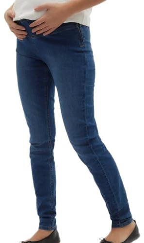 Mamalicious Houston Damen-Jeans, Blau, Größe L, blau, Large