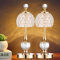 Zoeger Lámpara de mesa de cristal inalámbrica – 3 colores LED Vintage Touch Lampe, batería lámpara de mesa regulable