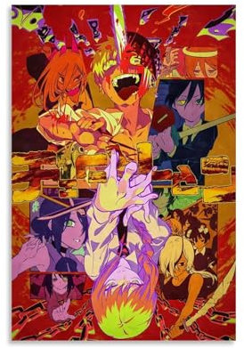 CTATOGE Chainsaw Man Anime Poster Canvas Painting Wall Art Picture Home Decor Print For Bedroom Living Room 12x18inch(30x45cm) Unframe-style