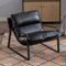 chairus Loungesessel Polsterstuhl Sessel für Wohnzimmer aus PU Leder Modern Ohrensessel Schlafzimmer Relaxsessel mit Armlehnen (Schwarz)