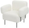 Lounge-Sessel HWC-L83b, Cocktailsessel Polstersessel Sessel, Bouclé Stoff/Textil Metall, Creme-weiß