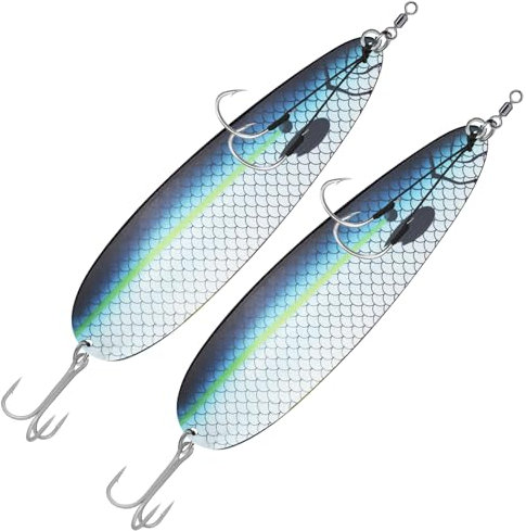 THKFISH P01-YUER Lot de 2 cuillères flottantes pour eau salée de 20,3 cm ou 22,3 cm pour grande cuillère-jigg leurre de pêche pour eau douce et eau salée