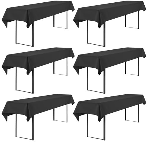 Showgeous 6 Stück Biertisch Tischdecke universal für 50cm u.70cm Biertische Hussen für Biertisch Biertischhussen Biertisch-Husse Bierzeltgarnitur Rechteckige Tischdecken Waschbar 100x250cm(Anthrazit)