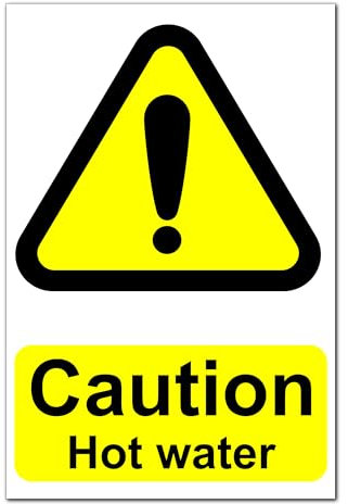 Caution - Placa de plástico corrugado para cocina (300 x 200 x 4 mm)