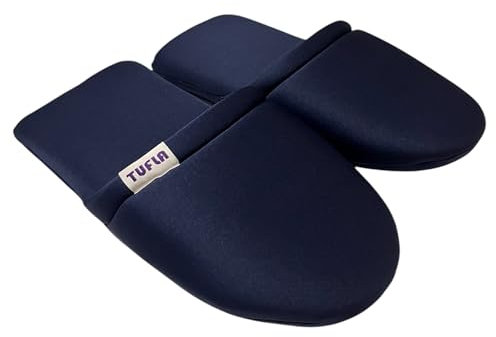 Tufla - Pantofole ciabatte comode morbide unisex per donna o uomo da casa artigianali per tutte le stagioni estate e inverno (tessuto resistente - suola morbida protegge da graffi e segni i pavimenti)