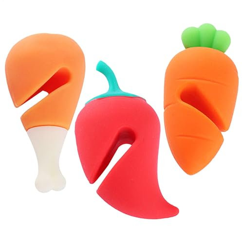 Lot de 3 couvercles de casserole en silicone anti-fuite en forme d'aliment pour couvercles de casserole et ustensiles de cuisine