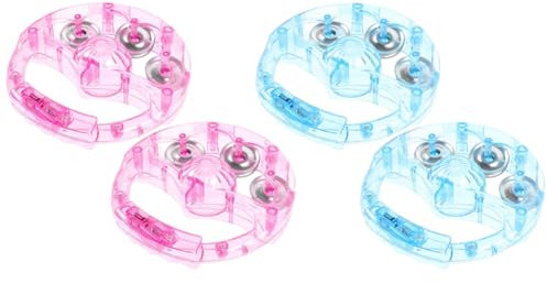 Qerwsdty Leuchtendes Tamburin, 4 Stück, Blinkendes Tamburin, Leuchtendes Musik-Tamburin, Handmusik, Rhythmus-Instrument, Perkussion