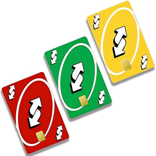 HARY 3Pcs Umkehrkarte Kreditkarten Aufkleber Personalisierte Bankkarten Aufkleber Wasserfeste Vinyl-Sticker für EC Karten Kreditkarten und Girocard (Rot Grün Gelb)