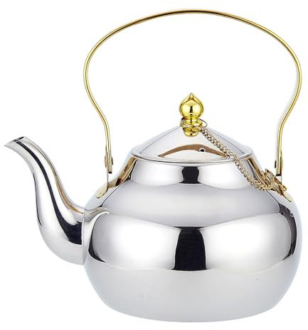 SANQIAHOME Teiera in acciaio inossidabile da 1,3 litri con infusore, bollitore da tè per stile minimalista superiore della stufa