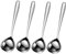 ULTECHNOVO 4 Piezas Cuchara grande de acero inoxidable. cucharones para servir cucharón de sopa grande cucharas de sopa de acero ranurado curvo caldo cucharones de crema cuchara sopera Plata