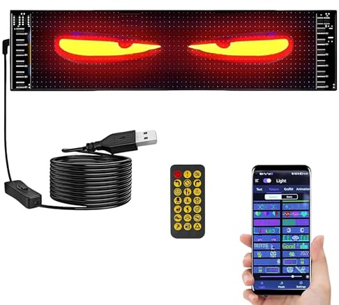 Yasta Insegna Luminosa Programmabile LED Auto Personalizzata 90 cm Occhi Davil Led