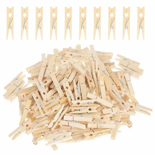 100 Pezzi Mollette Di Legno Naturali Mollettine Legnos Piccole 4.5cm Mini Mollettes Per Collage Di Foto Cartoline Decorazioni