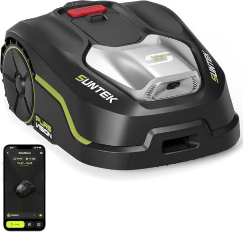 SUNTEK SRM2025 Robot tosaerba senza cavo perimetrale, robot tosaerba KI Pure Vision per 250 m² con mappatura automatica, pendenza del 35%, impermeabilità IPX5, mappatura automatica, controllo tramite