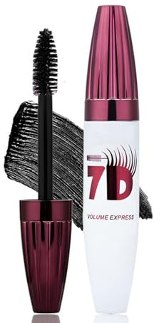 7D Black Mascara, 7D Colossal Mascara Wasserfest Schwarz, WaterproofMascara für Extreme Länge & Volles Volumen, Wasserfeste Wimperntusche mit Tower Flex Bürste, mit Langanhaltendem Halt (1PC)