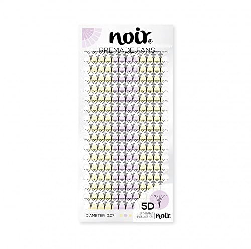 Noir Volume Lashes Pre Made Fan Eyelash Extensions 5D D curl 0.07 10mm Short Stem Russian Lashes