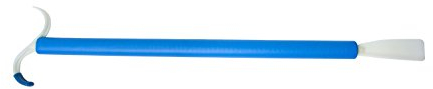 Pflegehome24® An- und Ausziehstab 61cm mit Schuhlöffel, blau - Anziehhilfe Anziehstock