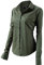 FLY HAWK Bluse Hemdbluse Damen Hemd Basic Kent-Kragen Elegant OL Work Slim Fit Langarm Stretch Formelle Hemden,Armee Grün, Größe 48, Hersteller - 20