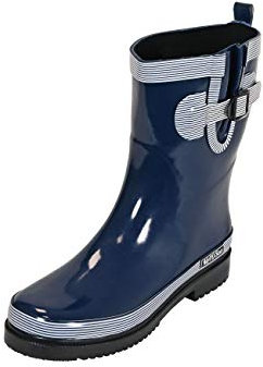 MADSea Bottes Caoutchouc Femme Ocean Pure Bleu Foncé Bottes de Pluie Demi-Bottes, Taille:38 EU