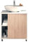 Muebles Pitarch | Badezimmerschrank mit Waschbeckenunterschrank, Breite 60 cm, mit Rollen, 1 Tür links oder rechts, Weiß und Aurora Eiche, Modell Sintra