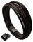murtoo Herren Armband Edelstahl Echtleder Armband Naturstein Geflochten Mit Magnet Verschluss (23.0cm, braun)