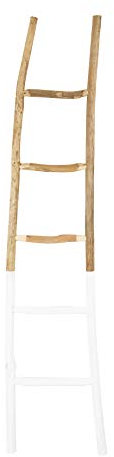 Creative Co-Op Wood Blanket Ladder, White/Natural