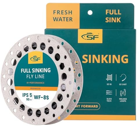 SF Voll sinkende Fliegenschnur Gewicht Forward Taper Fliegenschnur WF8S 90FT IPS5