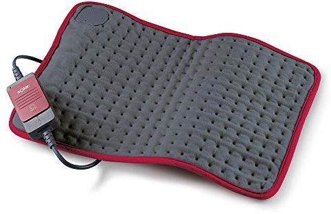 Solac CT8632 Berlin Plus - Almohadilla eléctrica de 100W, 48x34cm. 3 temperaturas. Flexible y transpirable. Lavable a mano o a máquina. Autoapagado 90 min. Gris