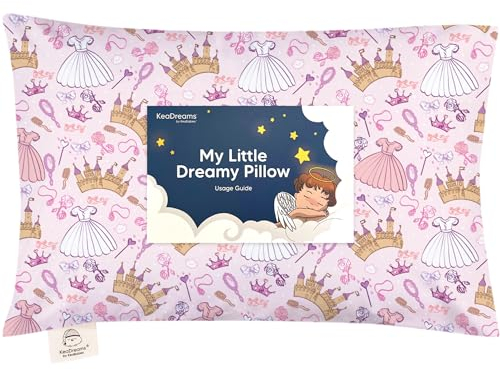 Kopfkissen Kleinkind mit Kissenbezug - Weich Bio Baumwolle Kissen Kinder zum Schlafen - Waschbar Kleinkind Kopfkissen - Kinderkopfkissen für Kleinkinder - Kinderkissen (Dear Princess)