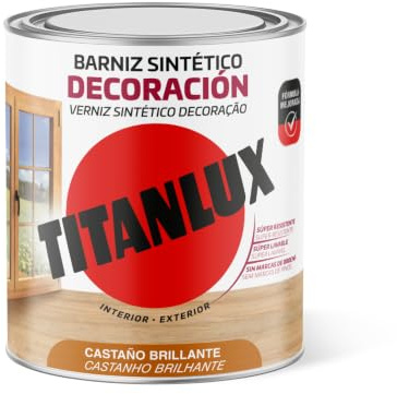 BARNIZ SINTÉTICO DECORACIÓN BRILLANTE CASTAÑO 750ml TITANLUX M10100134