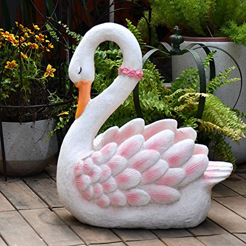 ZNKZJ Swan Flower Planter Große Gartenpflanzentöpfe, kreative tierische saftige Blumentopfverzierung, Innenbalkon im Freien Blumenbehälter Korb Dekor,Perfektes Handwerk,Garland