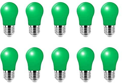 10 Stück E27 Schraubsockel 3W LED Glühbirne Lampe Grün für Urlaub Party Dekoration, Home Licht, Nacht Licht Laternen