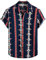 VATPAVE Mens Summer Tropical Shirts Short Sleeve Button Down Aloha Hawaiian Shirts Large Navy Red