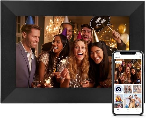Digitaler Bilderrahmen Dreamtimes 8 Zoll, WLAN Digitaler Bilderrahmen mit IPS HD Touchscreen, 2022 Upgraded Version, einfaches Setup, um Fotos oder Videos über die App AiMOR von überall aus zu teilen