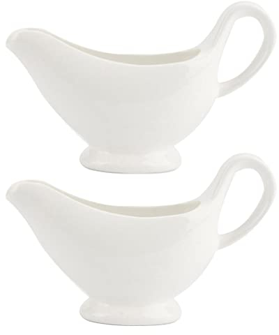 Angoily Fetttrennkanne Boot Ceramic Creamer Pitcher: 2 Stücke 3 Unze Sauce Boote Milch Honig Creamer Dessert Vorspeiseplatte für Home Coffee Shop Restaurant Keramik Sauciere Keramik Sauce Schüssel